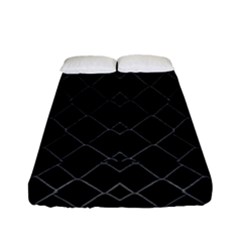 Black And White Grid Pattern Fitted Sheet (full/ Double Size) by dflcprints