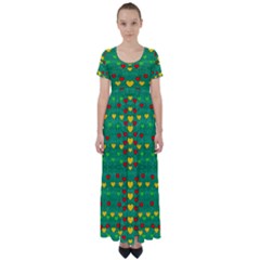 Love Is In All Of Us To Give And Show High Waist Short Sleeve Maxi Dress by pepitasart