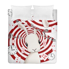 White Rabbit In Wonderland Duvet Cover Double Side (full/ Double Size) by Valentinaart