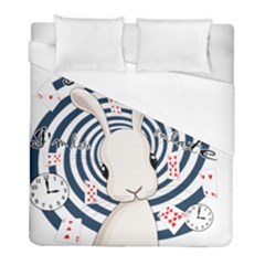 White Rabbit In Wonderland Duvet Cover (full/ Double Size) by Valentinaart