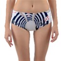 White rabbit in Wonderland Reversible Mid-Waist Bikini Bottoms View1