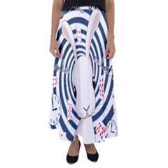 White Rabbit In Wonderland Flared Maxi Skirt by Valentinaart