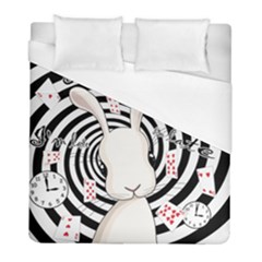 White Rabbit In Wonderland Duvet Cover (full/ Double Size) by Valentinaart