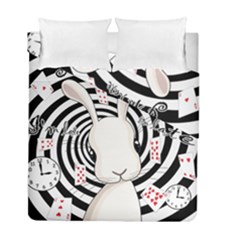 White Rabbit In Wonderland Duvet Cover Double Side (full/ Double Size) by Valentinaart