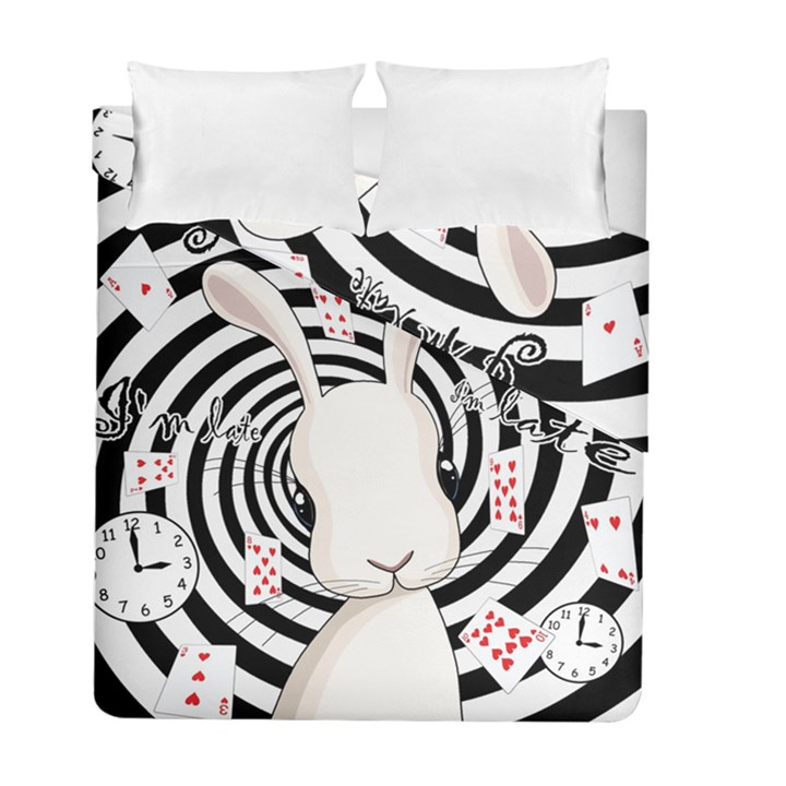 White rabbit in Wonderland Duvet Cover Double Side (Full/ Double Size)