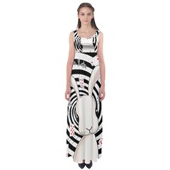 White Rabbit In Wonderland Empire Waist Maxi Dress by Valentinaart