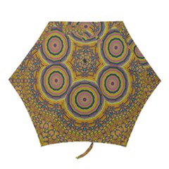 Wood Festive Rainbow Mandala Mini Folding Umbrellas by pepitasart