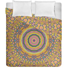 Wood Festive Rainbow Mandala Duvet Cover Double Side (california King Size) by pepitasart