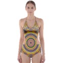 Wood Festive Rainbow Mandala Cut-Out One Piece Swimsuit View1