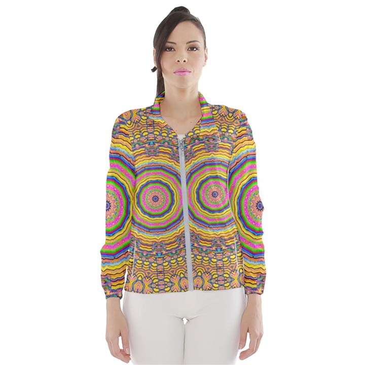 Wood Festive Rainbow Mandala Wind Breaker (Women)