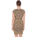 Wood Festive Rainbow Mandala Capsleeve Drawstring Dress  View2