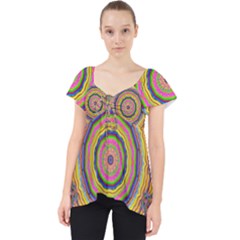 Wood Festive Rainbow Mandala Lace Front Dolly Top by pepitasart