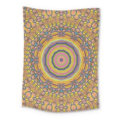 Wood Festive Rainbow Mandala Medium Tapestry by pepitasart