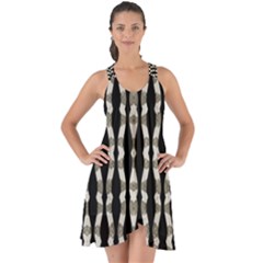 Wavy Stripes Pattern Show Some Back Chiffon Dress by dflcprints