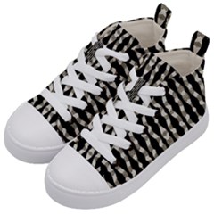 Wavy Stripes Pattern Kid s Mid-top Canvas Sneakers by dflcprints