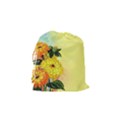 Background Flowers Yellow Bright Drawstring Pouches (Small)  View2