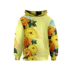 Background Flowers Yellow Bright Kids  Pullover Hoodie by Nexatart