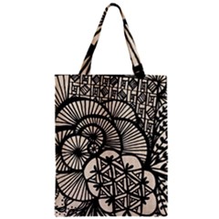 Background Abstract Beige Black Zipper Classic Tote Bag by Nexatart