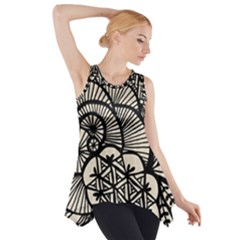 Background Abstract Beige Black Side Drop Tank Tunic by Nexatart