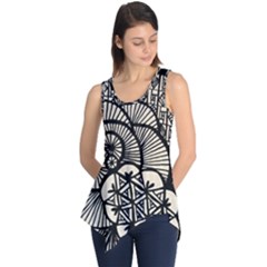 Background Abstract Beige Black Sleeveless Tunic by Nexatart