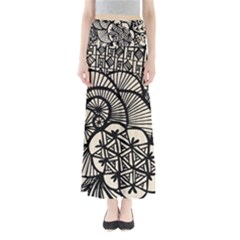 Background Abstract Beige Black Full Length Maxi Skirt by Nexatart