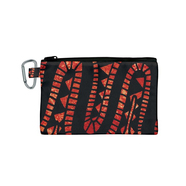 Background Abstract Red Black Canvas Cosmetic Bag (Small)