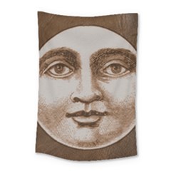 Moon Face Vintage Design Sepia Small Tapestry by Nexatart