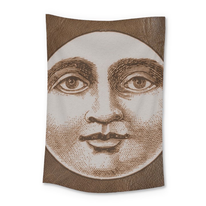 Moon Face Vintage Design Sepia Small Tapestry