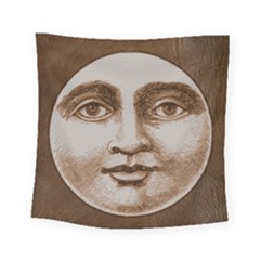 Moon Face Vintage Design Sepia Square Tapestry (small) by Nexatart