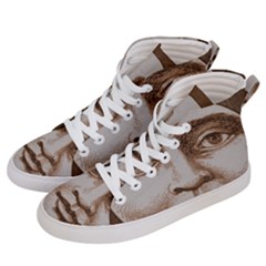 Moon Face Vintage Design Sepia Men s Hi-top Skate Sneakers by Nexatart