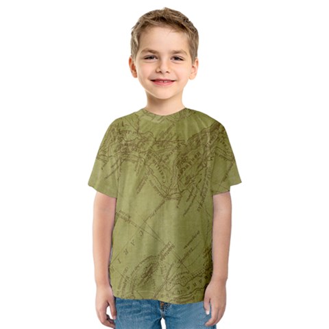 Vintage Map Background Paper Kids  Sport Mesh Tee by Nexatart