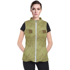 Vintage Map Background Paper Women s Puffer Vest by Nexatart