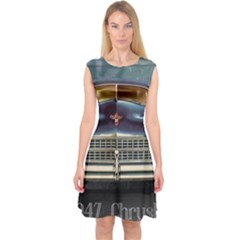 Vintage Car Automobile Capsleeve Midi Dress by Nexatart