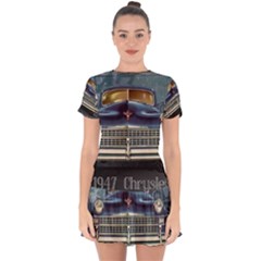 Vintage Car Automobile Drop Hem Mini Chiffon Dress by Nexatart