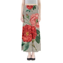 Flower Floral Background Red Rose Full Length Maxi Skirt by Nexatart