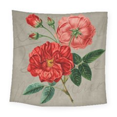 Flower Floral Background Red Rose Square Tapestry (large) by Nexatart