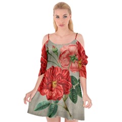 Flower Floral Background Red Rose Cutout Spaghetti Strap Chiffon Dress by Nexatart