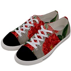 Flower Floral Background Red Rose Women s Low Top Canvas Sneakers by Nexatart