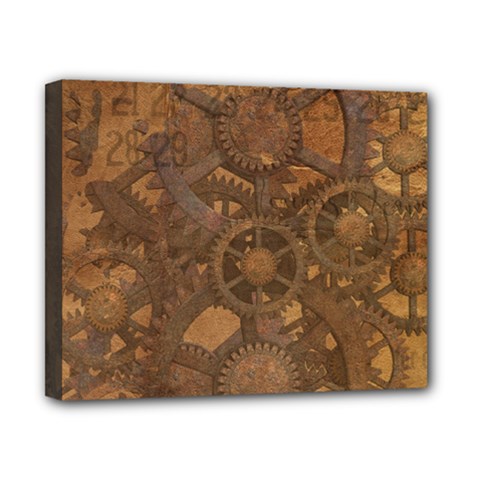 Background Steampunk Gears Grunge Canvas 10  X 8  by Nexatart