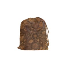 Background Steampunk Gears Grunge Drawstring Pouches (small)  by Nexatart