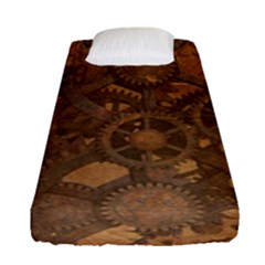 Background Steampunk Gears Grunge Fitted Sheet (single Size) by Nexatart