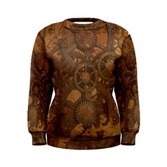 Background Steampunk Gears Grunge Women s Sweatshirt by Nexatart