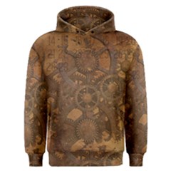 Background Steampunk Gears Grunge Men s Overhead Hoodie by Nexatart