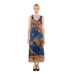 Bats Cubism Mosaic Vintage Sleeveless Maxi Dress by Nexatart