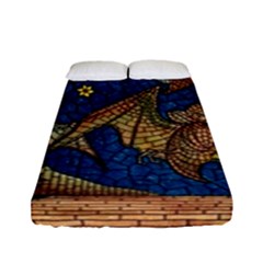 Bats Cubism Mosaic Vintage Fitted Sheet (full/ Double Size) by Nexatart