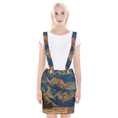 Bats Cubism Mosaic Vintage Braces Suspender Skirt by Nexatart