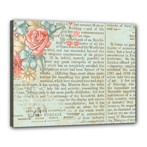 Vintage Floral Background Paper Canvas 20  X 16  by Nexatart