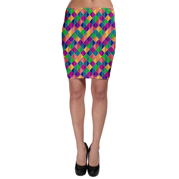 Background Geometric Triangle Bodycon Skirt