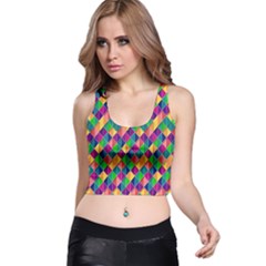 Background Geometric Triangle Racer Back Crop Top by Nexatart