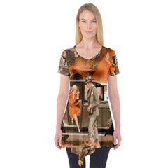 Car Automobile Transport Passenger Short Sleeve Tunic  by Nexatart